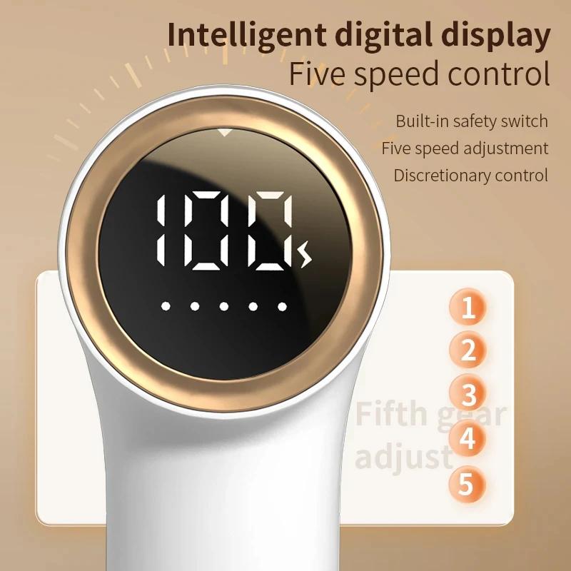 Электрический триммер для удаления катышков с USB-зарядкой, интеллектуальный цифровой дисплей, портативная бритва для одежды, 5-скоростная бритва
