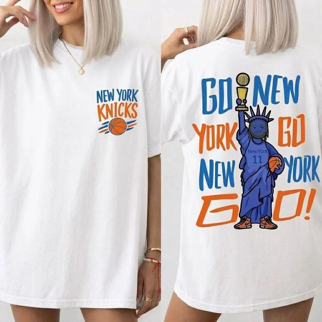 2026 Смешная футболка чемпиона New York Knicks Мужская Женская Летняя Y2K Рубашки Модный Топ с Круглым Вырезом с Коротким Рукавом Уличная Одежда