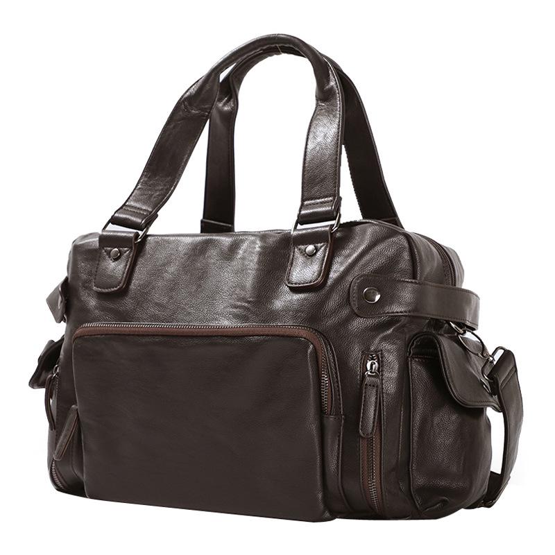 Мужская кожаная сумка кроссбоди через плечо 2023 - Деловая и повседневная дорожная сумка