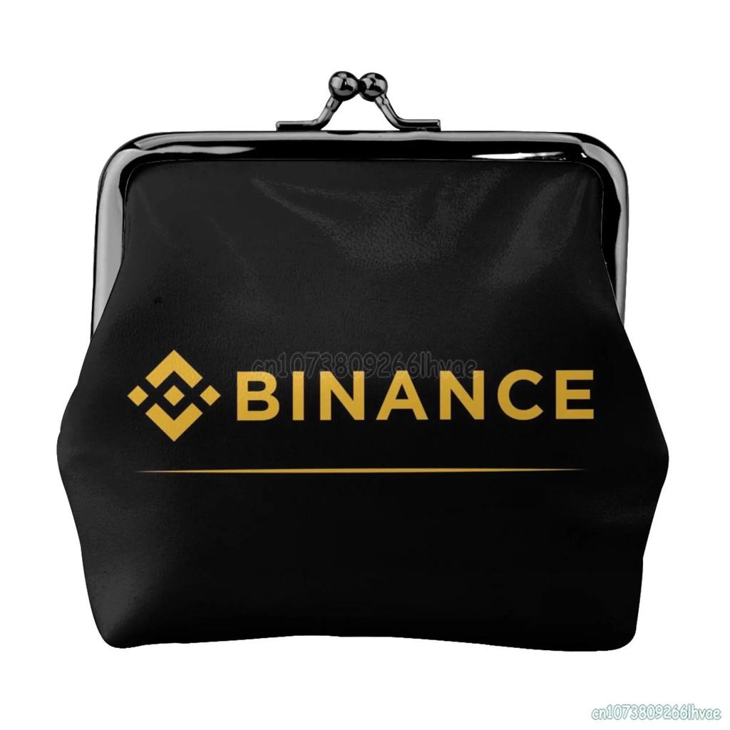 Женский кожаный кошелек для монет Binance, маленький кошелек для мелочи с замком-поцелуем, кошелек-застежка, кошелек в подарок девушке
