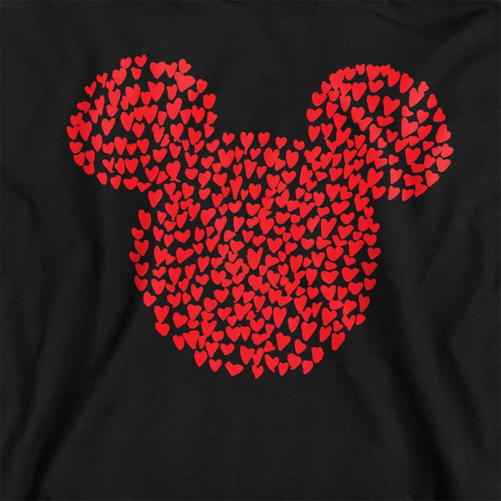 Disney Childrens/Kids Mickey Mouse Heart Ears Silhouette Valentine`s Day Hoodie