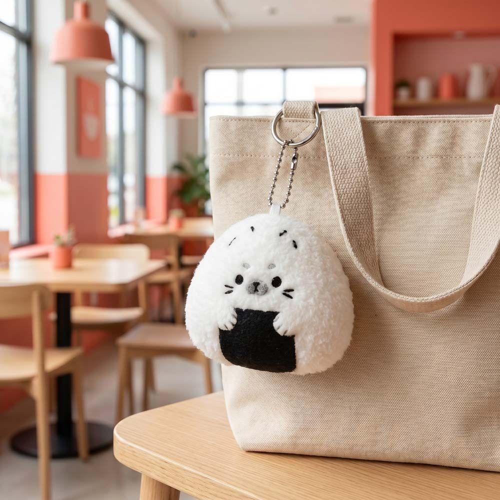 Rice and Vegetable Rice Ball Seal Plush Keychain Fluffy Soft Seal Plush Key Ring Women Girls