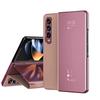 Чехол-книжка с зеркалом, защитный чехол Smart View Kickstand для Samsung Galaxy Z Fold 6, 5, 4, 3, 2 с держателем подставки, защитный металлический противоударный