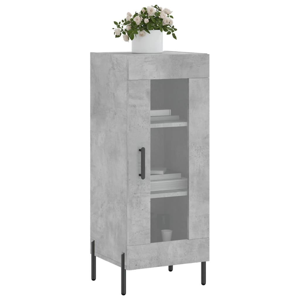 Vidaxl Szafka, Szarość Betonu, 34,5X34X90 Cm, Materiał Drewnopochodny