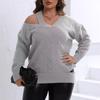 Women S Plus Size V Neck Pullover Sweater Diamond Pattern Long Sleeve Autumn Winter