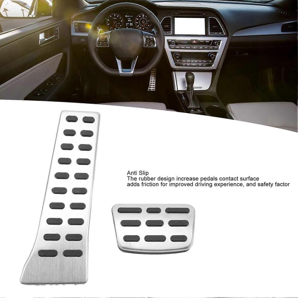Gas Brake Accelerator Pedal Cover Stainless Steel Anti Slip Foot Pedal Pads Replacement for Hyundai Tucson Sonata Santa Fe Automatic Transmission