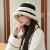 New Autumn and Winter Hat for Women In Winter Warm Plus Velvet Thickened Warm Fisherman Hat Big Head Furry Pot Hat