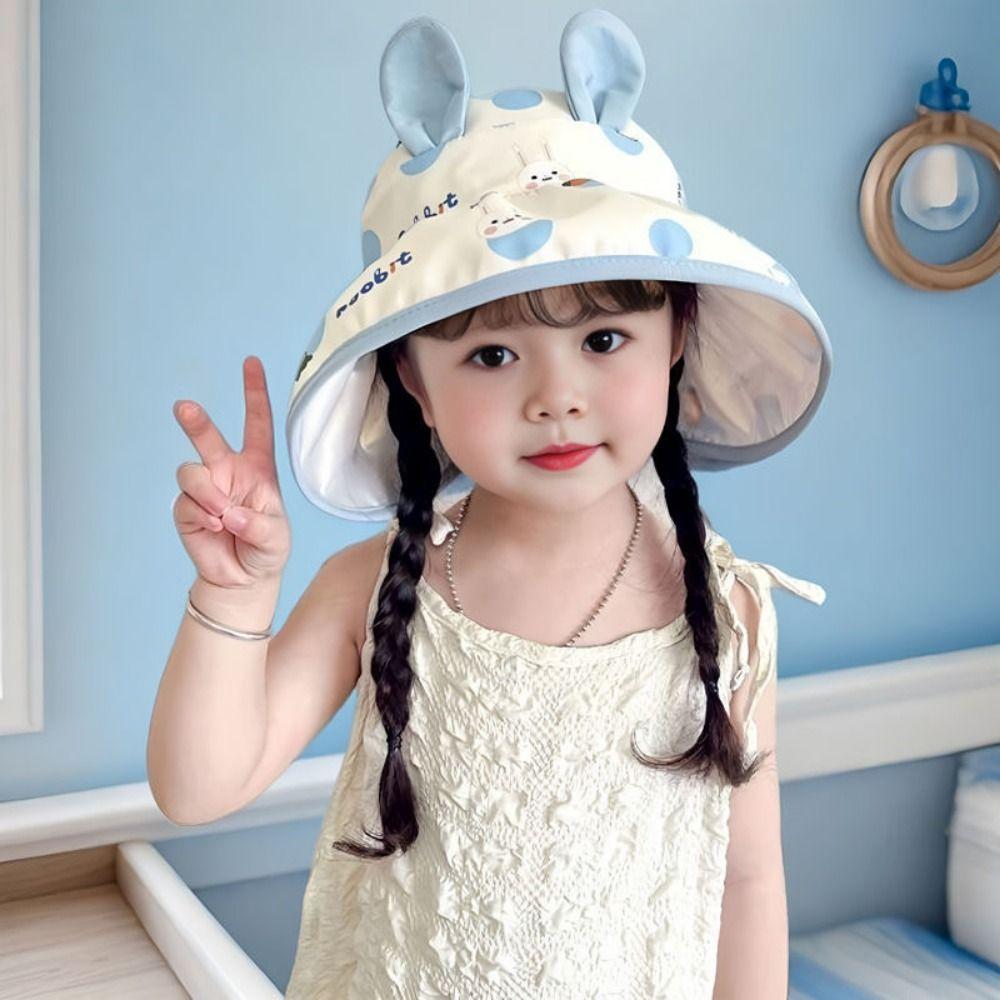 Bunny Ears Cute UV Sun Hat Polyester Toddler Sunshade Cap Children's Sun Hat Travel Accessories