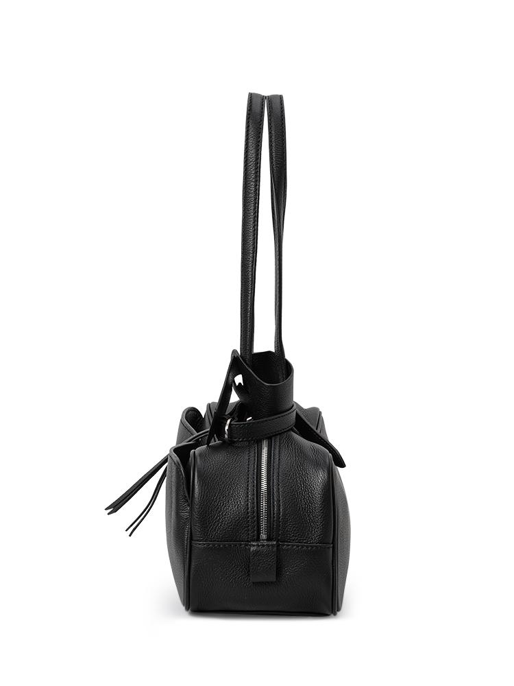 Женская дорожная сумка из натуральной кожи черного цвета с застежкой-молнией – Минималистичная сумка через плечо для работы и путешествий