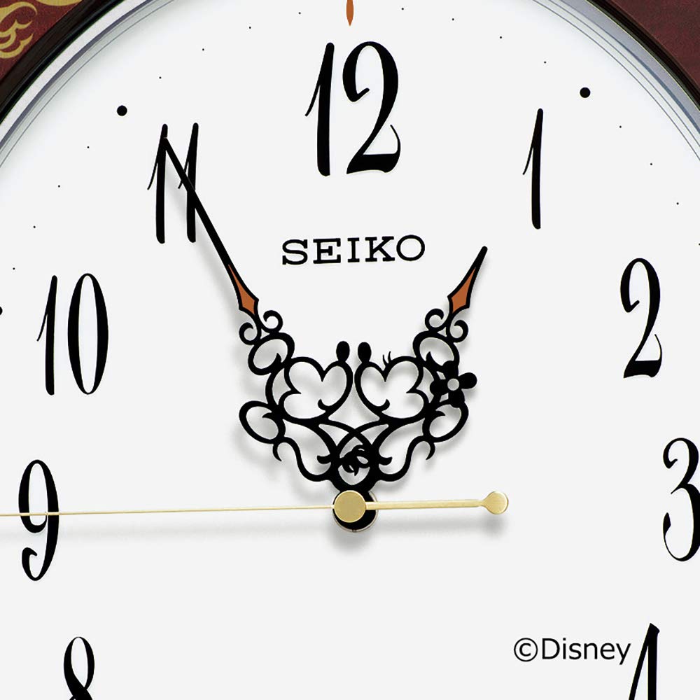 Настенные часы Seiko Персонаж Взрослый Дисней Микки Маус Минни Радио Коричневый Арабеска Глянцевый Корпус x x FS510B Часы, Дизайн, & Мышь, Управляемый, Аналоговые,
