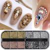 1 Box 12 Grids Nail Art Fake Pearls Beads Set DIY Ins Style Nail Decoration Kit for Stunning Designs