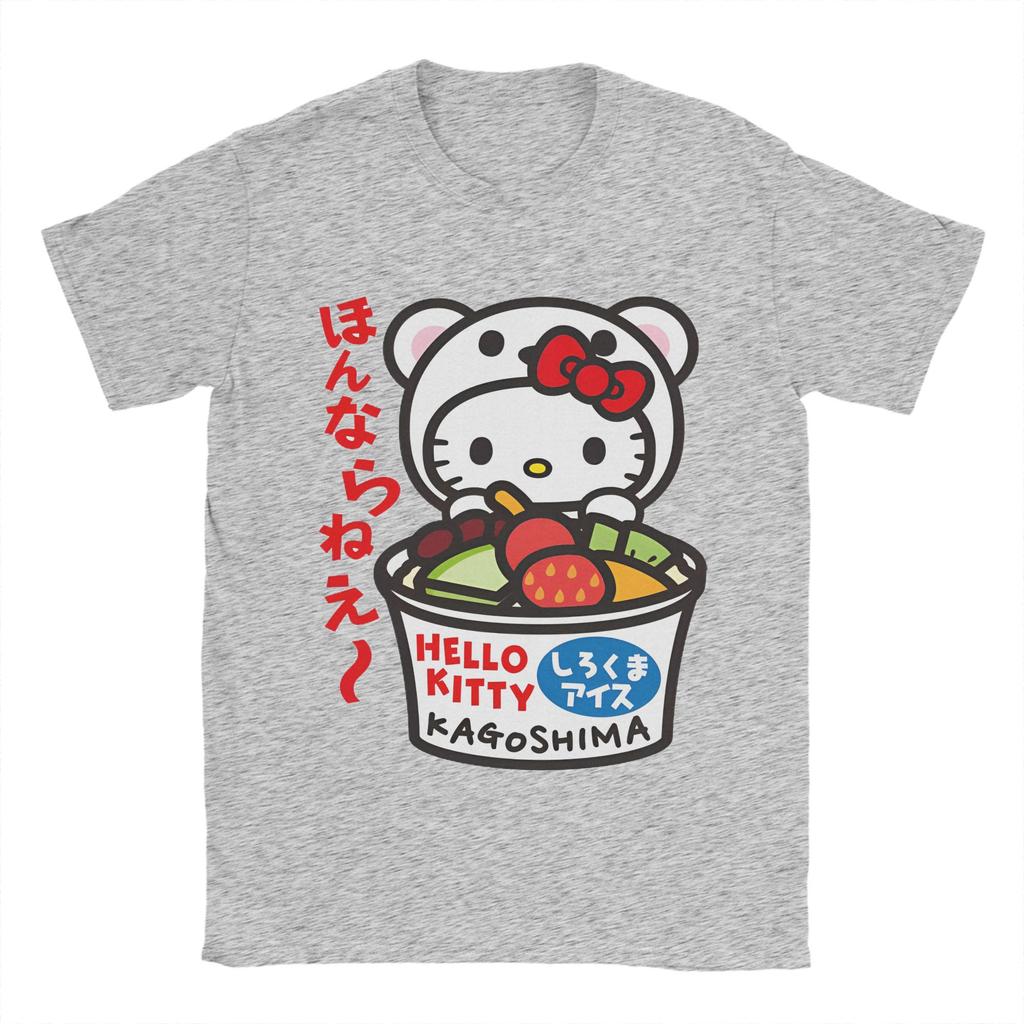 Miniso Hello Kitty Shirokuma Футболки со сладостями для мальчиков и девочек Хлопок Потрясающие футболки Y2k Футболки с круглым вырезом Топы с коротким рукавом Детские