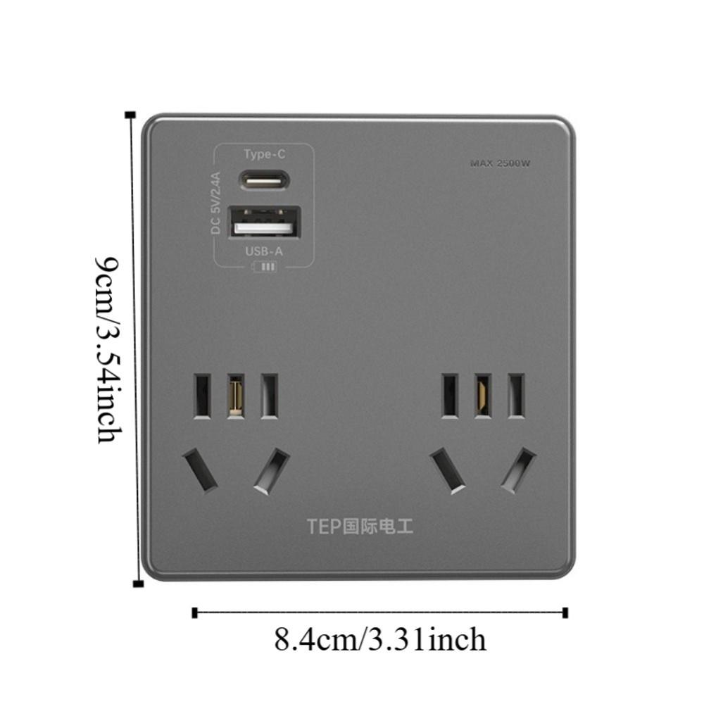 Компактная плоская сетевая розетка с USB-портами C, удлинитель для нескольких устройств, экономия места