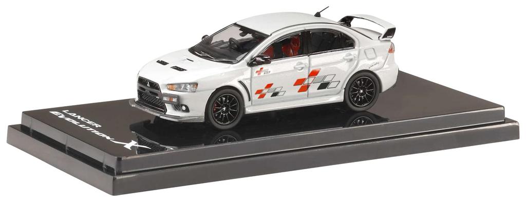 Хобби Япония Mitsubishi Lancer Evolution 10 Ralliart White Pearl 1/64