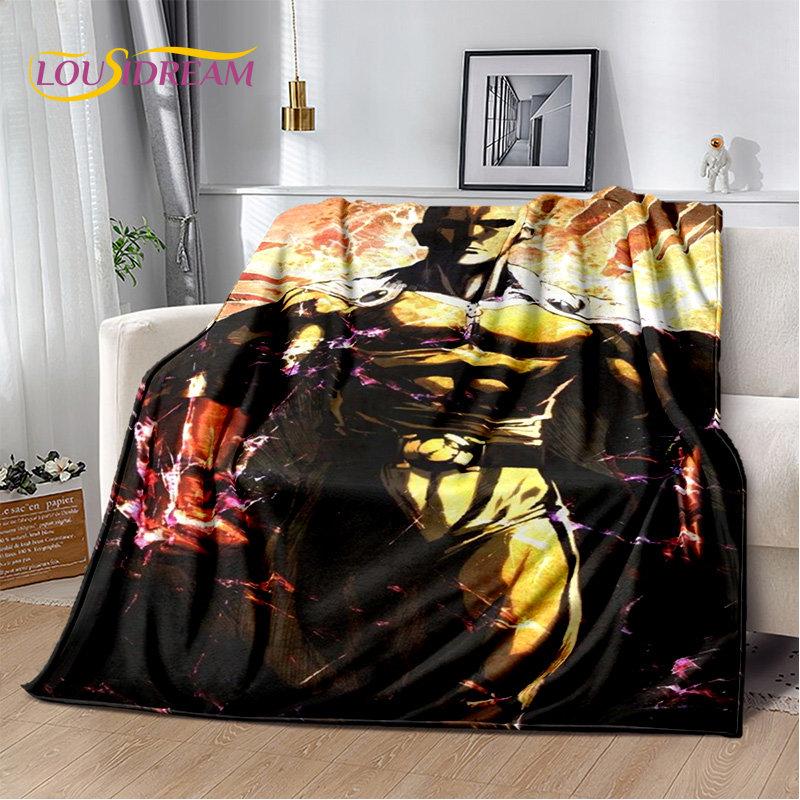 Мягкое плюшевое одеяло с рисунком аниме ONE PUNCH MAN, фланелевое одеяло, одеяло для гостиной, спальни, кровати, дивана, чехол для пикника, детское одеяло