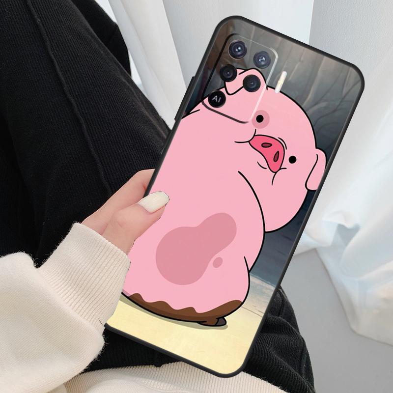 Мультяшный чехол-поросенок для Oppo A96 A76 A16 A60 A98 A58 A78 A18 A38 A80 A40 A77 A57 A17 A74 A54 A94 A15 A5 Pro