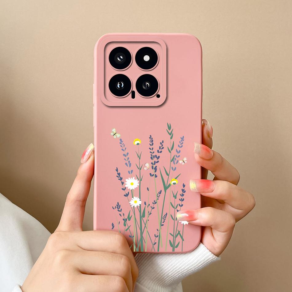 Case For Xiaomi 14 Pro Cartoon Soft Smooth Liquid Silicone Full Protection Shockproof Bumper For Xiaomi14 14Pro Back Cover Capa