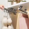 Space Saving Sliding Wardrobe Hooks Removable Adjustable Pull-Out Clothes Hanger No-Drill Moisture-proof Vest Hook