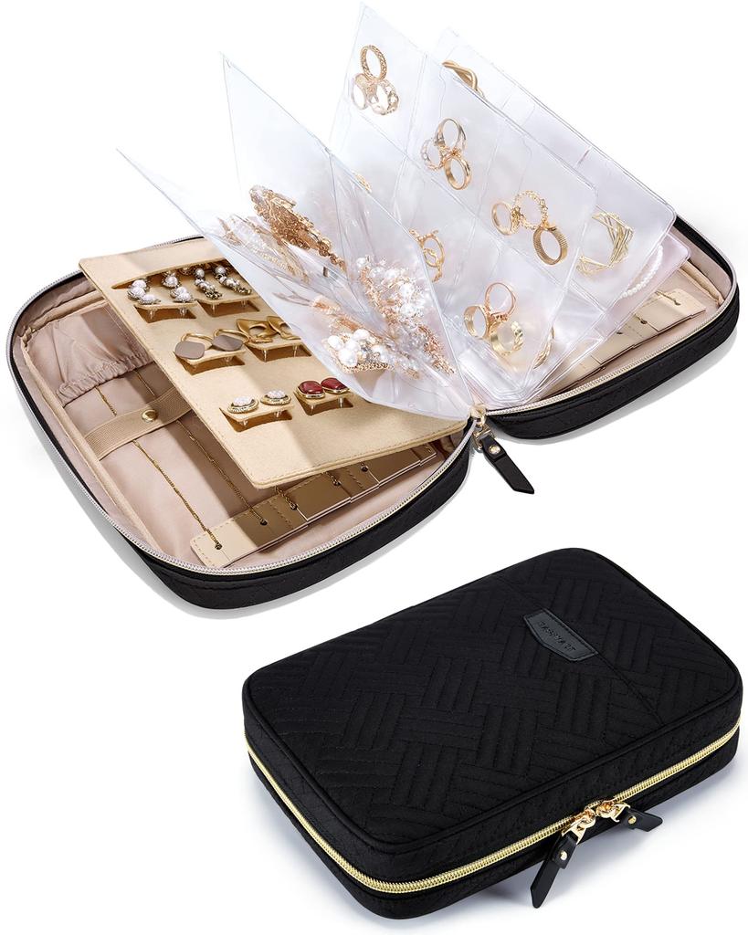 Jewelry Travel Organizer Case Transparent Jewelry Storage Book Ring Binder Jewelry Bags Clear Booklet Jewelry Rolls Zipper Bag