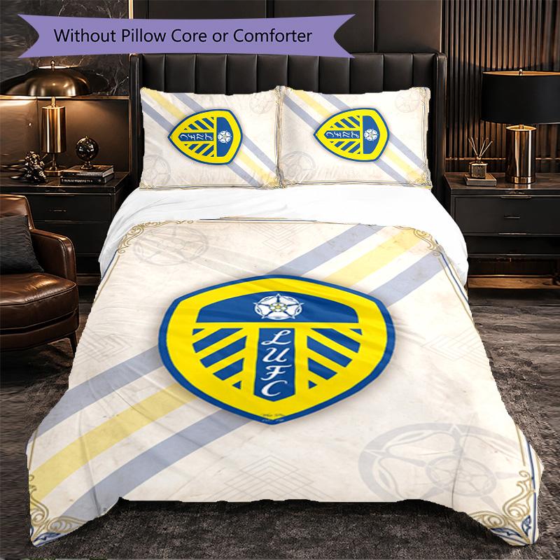 Leeds United Themed Bedding 3Pcs Duvet Cover Set Decorative Bed Linen For Teen Room Home Decoration