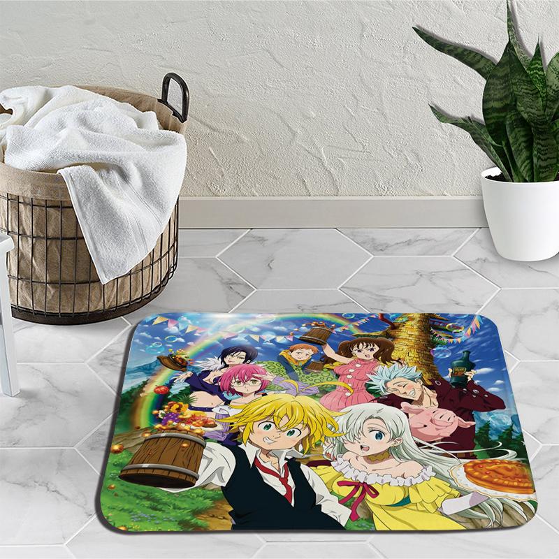 The Seven Deadly Sins Carpet Cartoon Living Room Bedroom Carpet Balcony Bathroom Non-slip Door Mat Outdoor Rug Birthday Gift