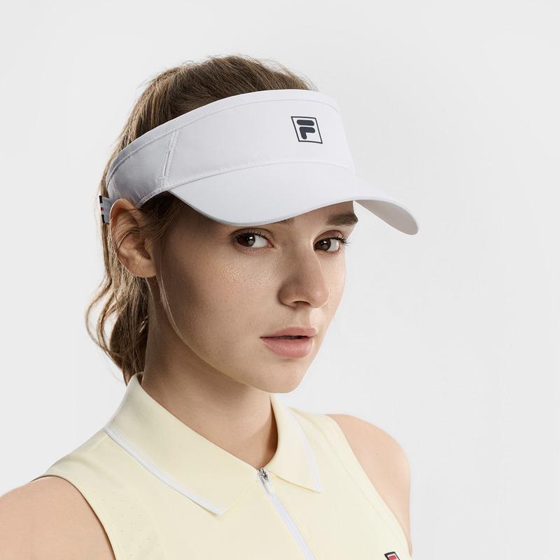 Fila ТЕННИС Классический Спортивный Тренировочный Теннис Универсальная Регулируемая Полиэстер Открытая Сверху Кепка Мужчины и Женщины Один Стиль Стиль Пары Нефритовый Белый A13U623231FWT