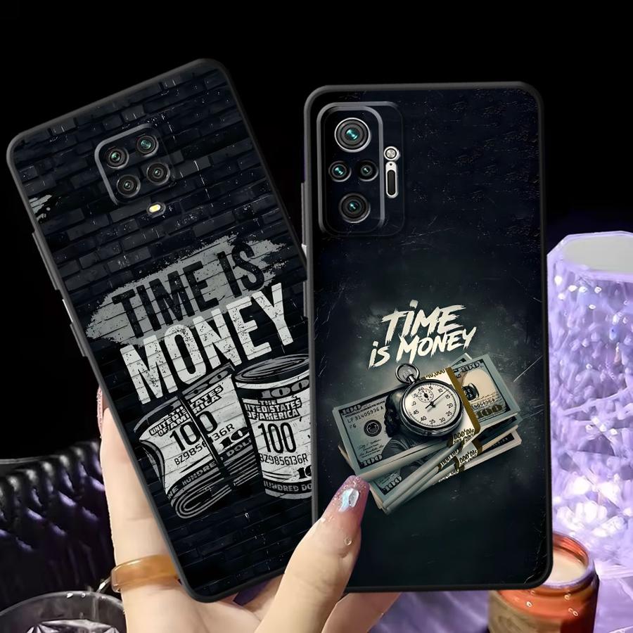 Чехол для Xiaomi Redmi Note 10S 9S 14 10 11s 12s 7 8 9 11 13 Pro Plus 12 Pro Funda Чехол для телефона с принтом 'Время - деньги'
