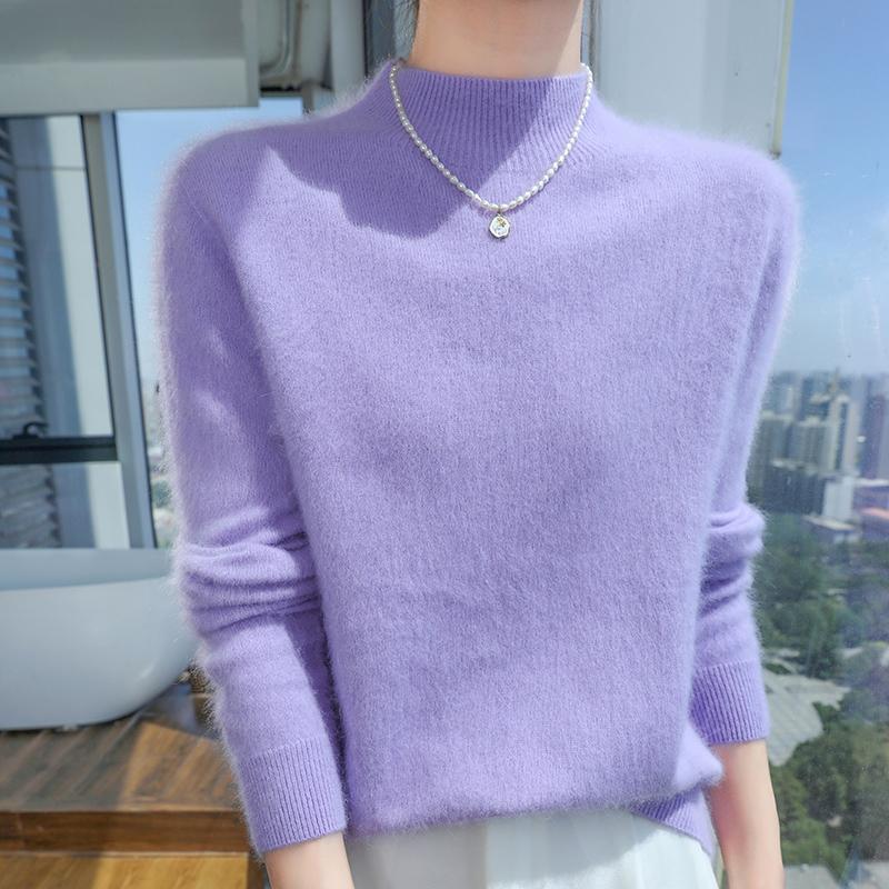 Женский кашемировый свитер Qinghe кашемир 30% кашемир 30% норка 30% шерсть 10% нейлон Женский осенне-зимний толстый кашемировый свитер мягкий и теплый