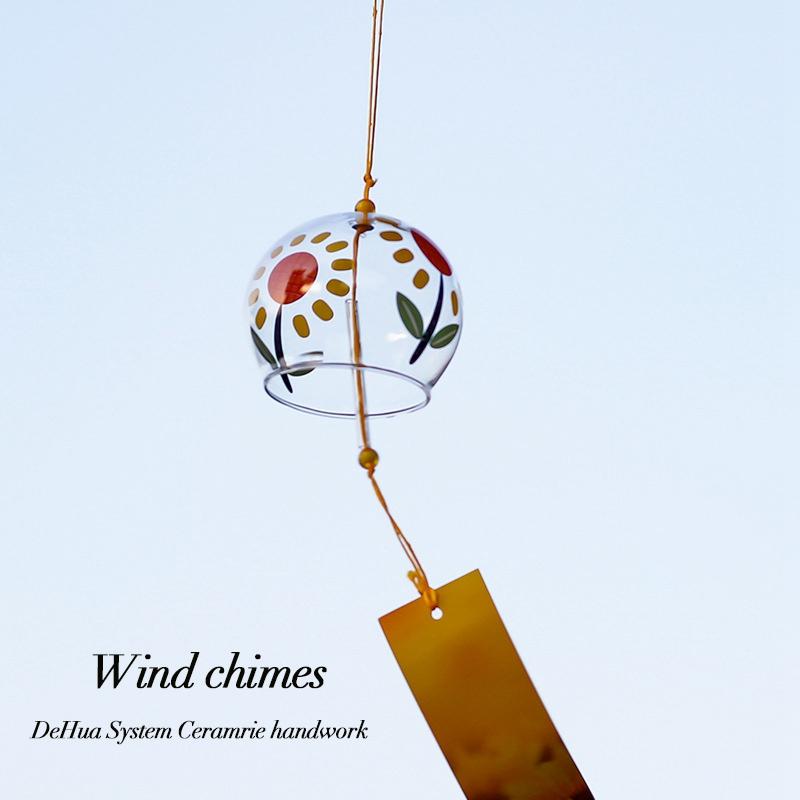 Japanese Wind Chimes Glass Wind Bell Home Garden Decor Hanging Ornament Wind Music Bell Wall Outdoor Decor Campanas De Viento