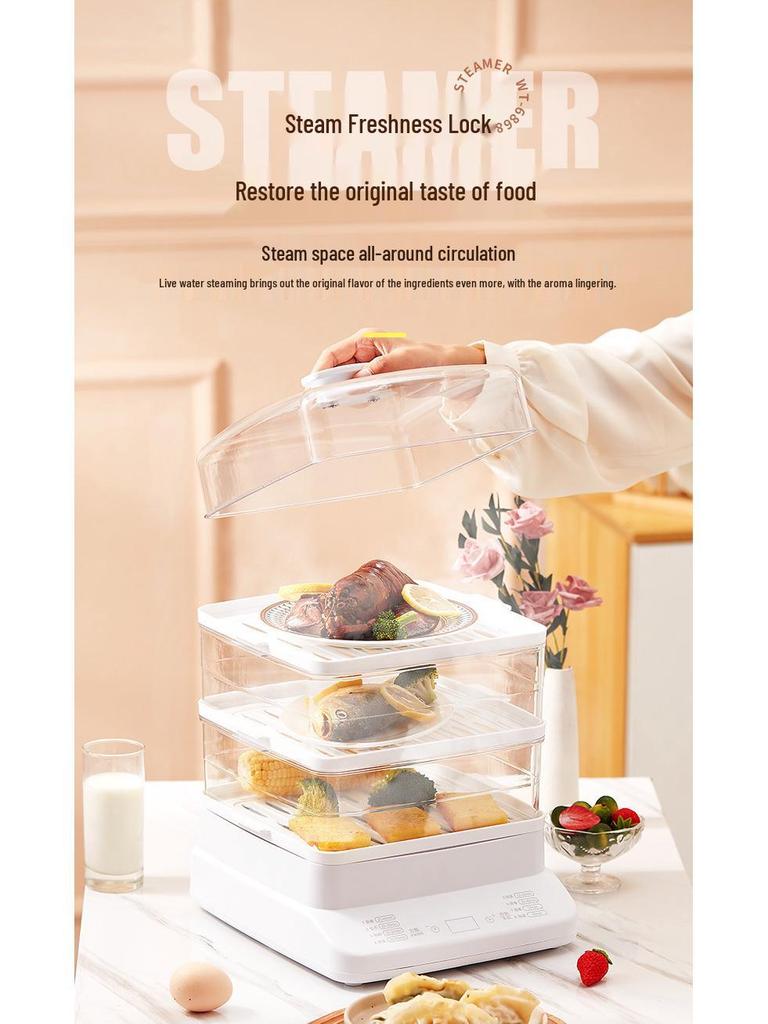 Электрическая пароварка и горячий горшок с двойным напряжением, объем 10,5 л, двухслойный изолированный кухонный горшок.