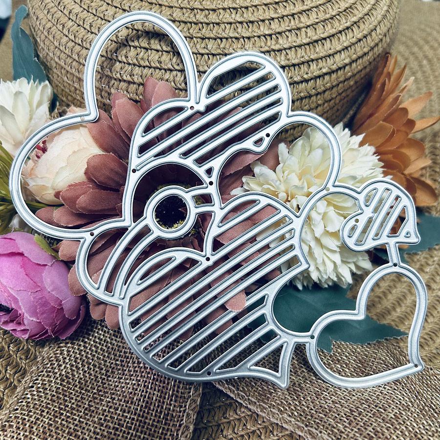 Любовь Сердце Группы Металлические Режущие Штампы Трафарет для DIY Скрапбукинга Фотоальбом Тиснение Бумажные Карты Поделки Высечки