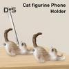 Подставка для телефона в виде фигурки кошки, настольная мини-статуэтка кошки, подставка для мобильного телефона, портативный держатель для мобильного телефона для мальчиков и девочек, любителей кошек
