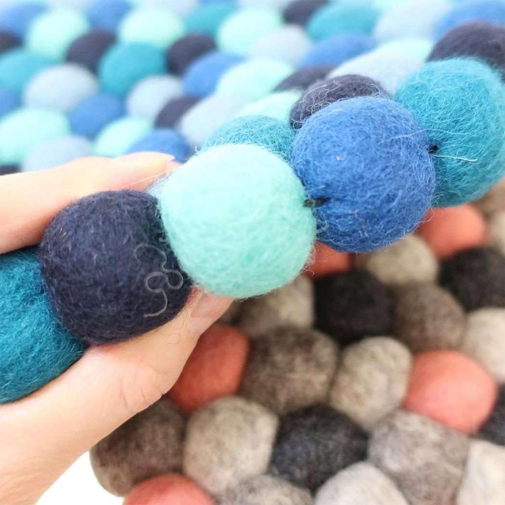 Marushin Pokopoko Round Trivet, Nepalese, Imported, Pot Holder, Coaster, Pot Mat, Nun Cloth, 0395012800