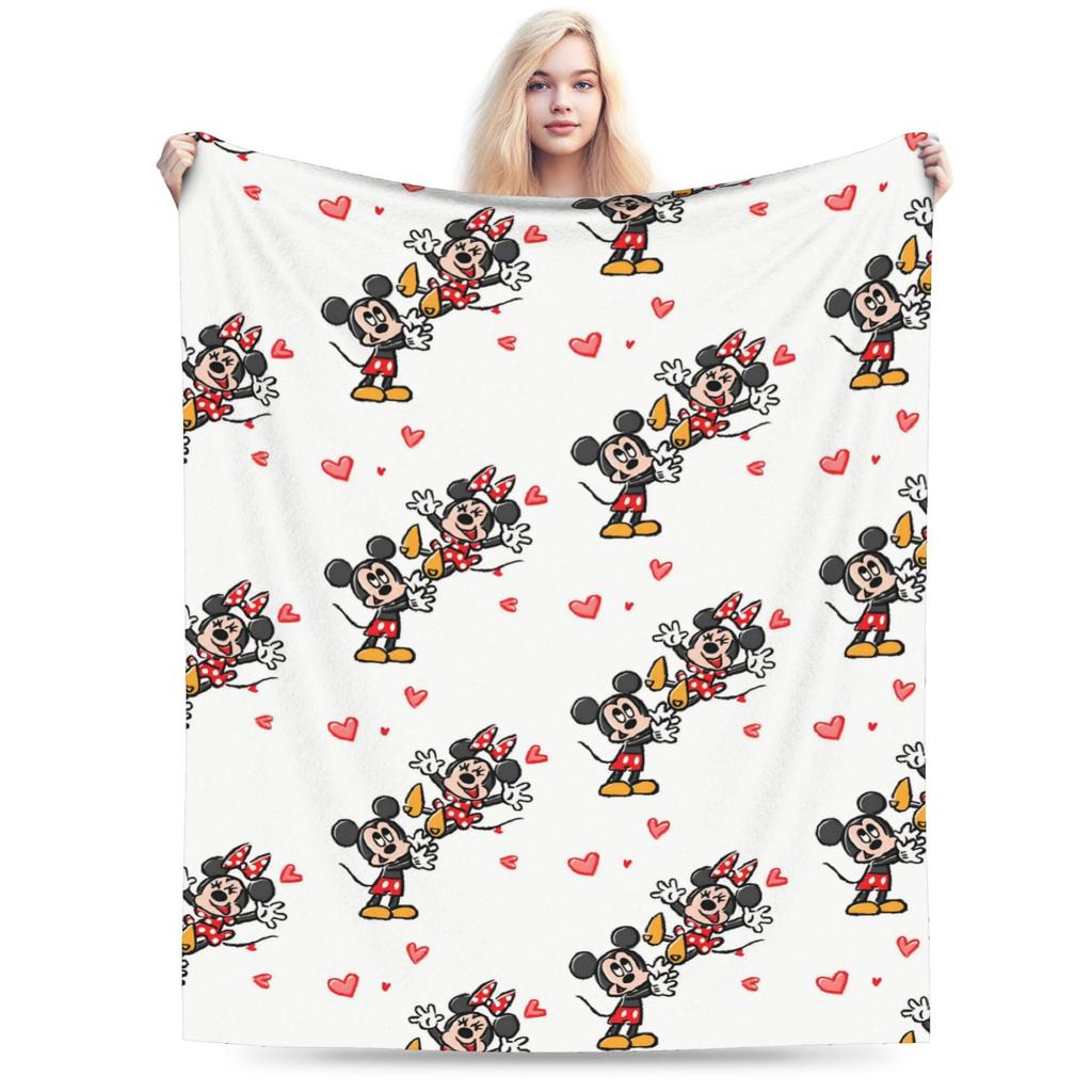 GUOYU Blanket Super Soft Valentines Day Mickeys And Minnies Throw Blanket Premium Fleece Flannel Bed Blanket Warm Plush Blankets All Season