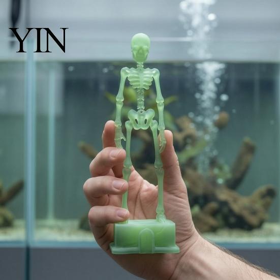 Fish Tank Skeleton Ornament Dancing Aquarium Bubbler, Air Bubbler with 1m Halloween Decorations Hose, for Decoration Holiday Gift