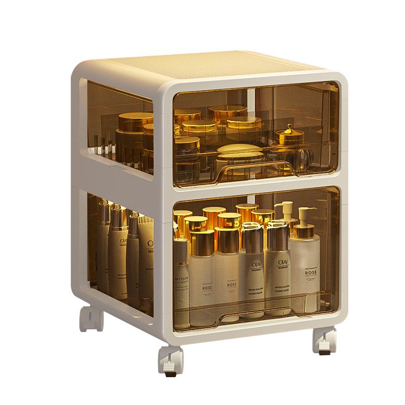 Стойка с выдвижными ящиками, прозрачный шкаф для хранения, большая вместимость, мобильная полка для хранения вещей для кухни, ванной комнаты