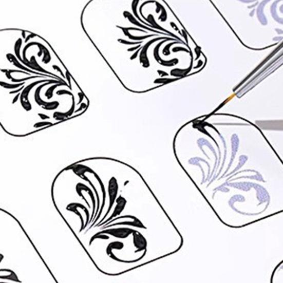 12 шт. Учебные карты по дизайну ногтей, многоразовые практические листы по дизайну ногтей для женщин, начинающих, шаблоны для ногтей, тетрадь для упражнений, маникюр, раскраска, рисунок