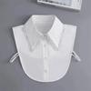 New Women White Lace Fake Collar Vintage Shirt Detachable Collar Front Tie Men Lapel Blouse Top Sweater Cotton False Collars