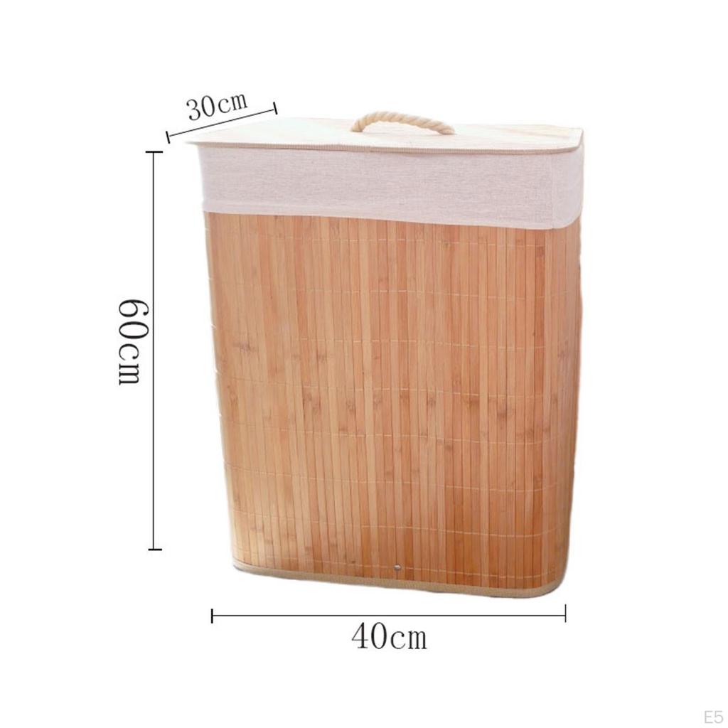 Bamboo Laundry Basket Dirty Clothes Hamper Bins Washing for Nursery,