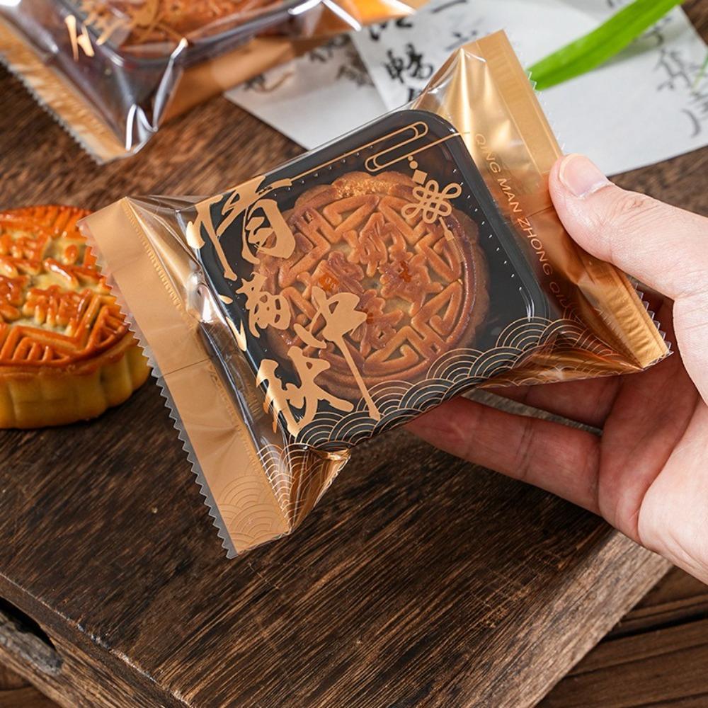 100pcs Plastic Mooncake Packaging Bag Chinese Style Machine Sealing Bag  Party Gift
