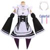 S-3XL Re:Zero Anime Maid Costume - Large Size Ram/Rem Outfit