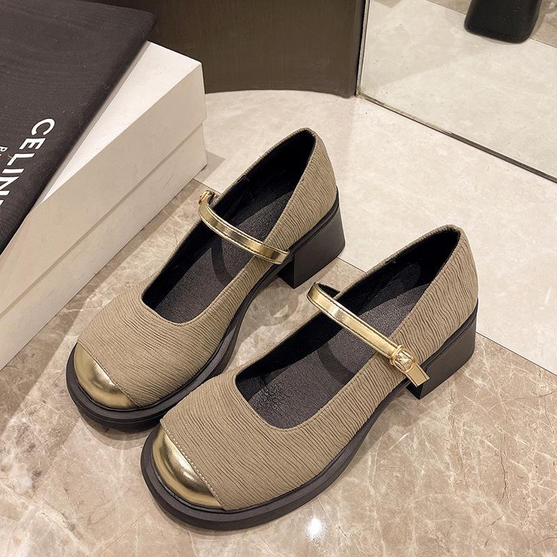 Туфли на высоком каблуке Мэри Джейн весна и лето новая высококлассная одинарная обувь модные маленькие кожаные туфли