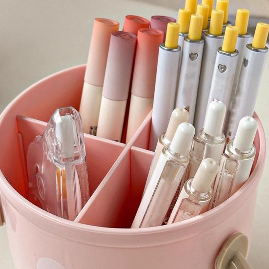 Подставка для ручек Мультяшный дизайн Цвет макарон Органайзер для стола Большой вместимости С перегородками Подставка для стола Декор для дома, офиса, школы