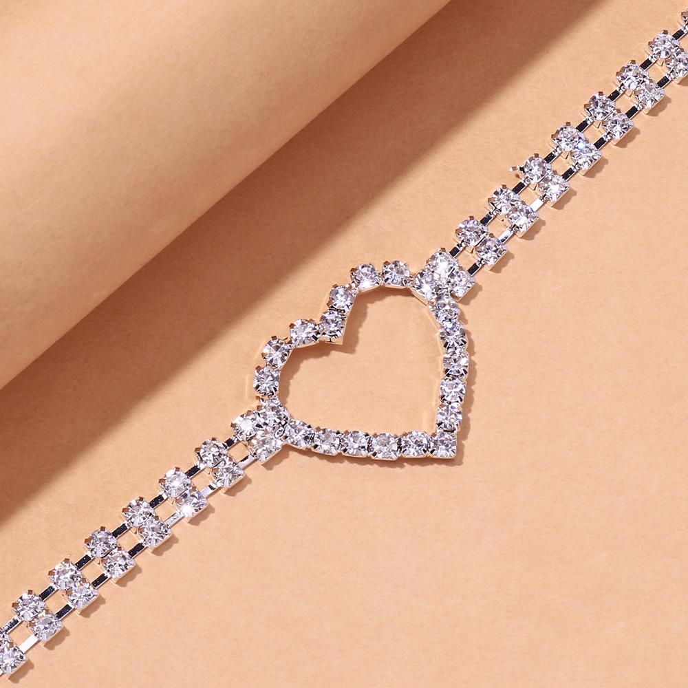 Stonefans Fashion Heart-shaped Thigh Chain Crystal Jewelry Women Festival Accessories Nightclub Leg Chains Sexy Dancer Outfit