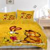 3pcs bedding set Garfield Cartoon Comics Includes 1 Comforter + 2 Pillowcases, Without Pillow Inserts, Soft Comfortable, Lightweight Breatha