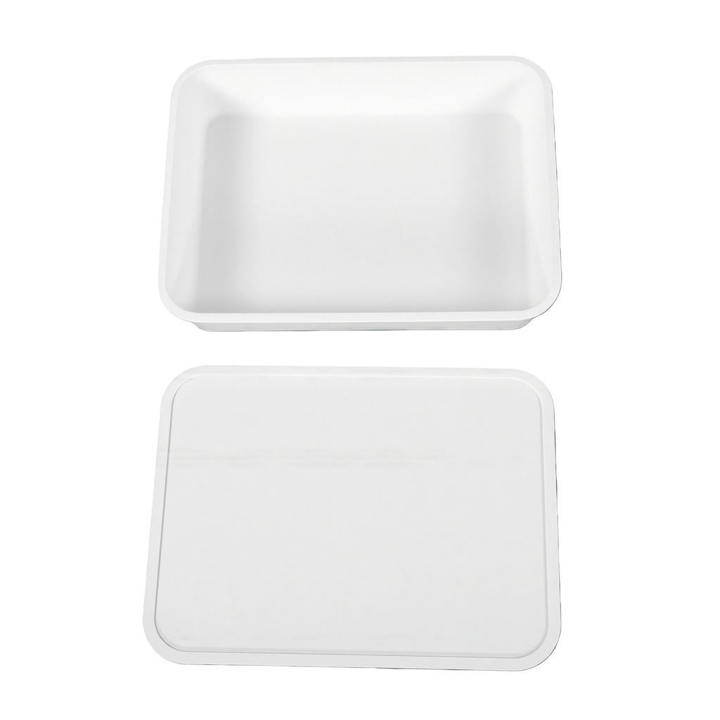 Pizza Dough Proofing Box PP Stackable Pizza Dough Tray Food Storage Container with Lid for Fridge Home Kitchen White