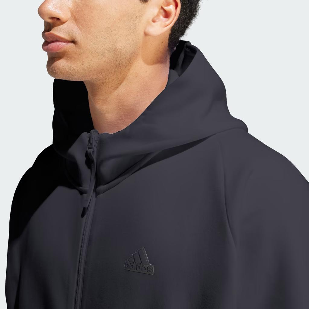 Adidas ЗНЕ. Серия с логотипом и нашивкой на молнии, мужская куртка с капюшоном, черные IN5089