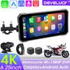 6,25-дюймовый 4K+1080P DVR мотоцикл GPS навигация беспроводной CarPlay Android Auto IPX7 водонепроницаемый экран Bluetooth двойной объектив Moto