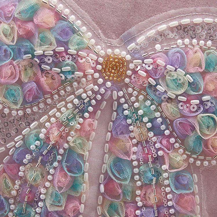 Милый и модный комплект Butterfly Knot для девочек в стиле тай-дай. Летний комплект из двух предметов с короткими рукавами и брюками-фонариками.