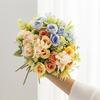 Nordic Ins Свадебный букет из искусственных роз с несколькими головками Реквизит для свадебной фотосъемки Цветочная композиция Украшение для дома